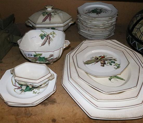 19th Century vegetable design dinnerware(-)